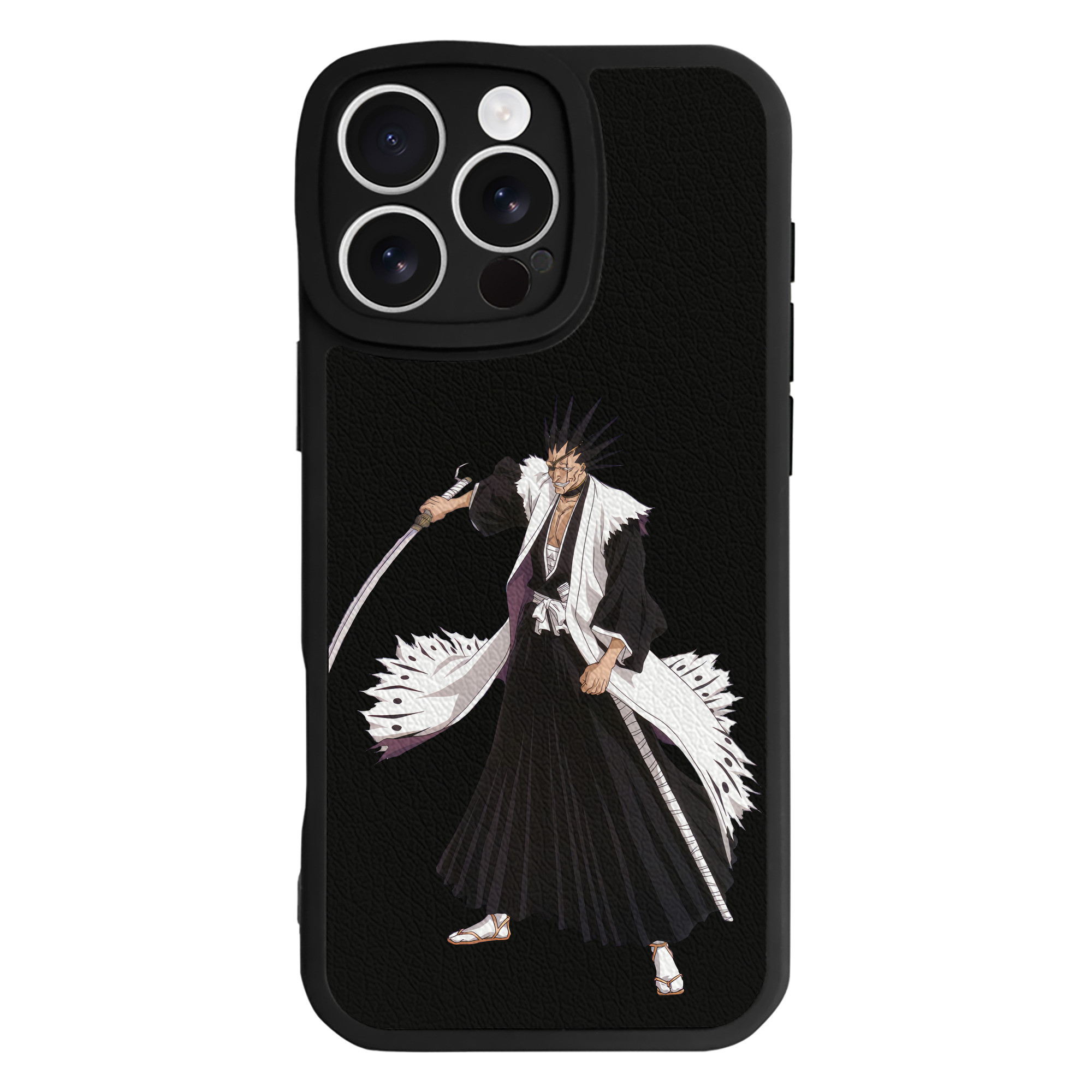 （画像用） ブリーチ ざらき けんぱち BLEACH Zaraki Kenpachi 【iPhone 16シリーズ対応】シリコンスマホケース（レザー調） 材質：シリコン